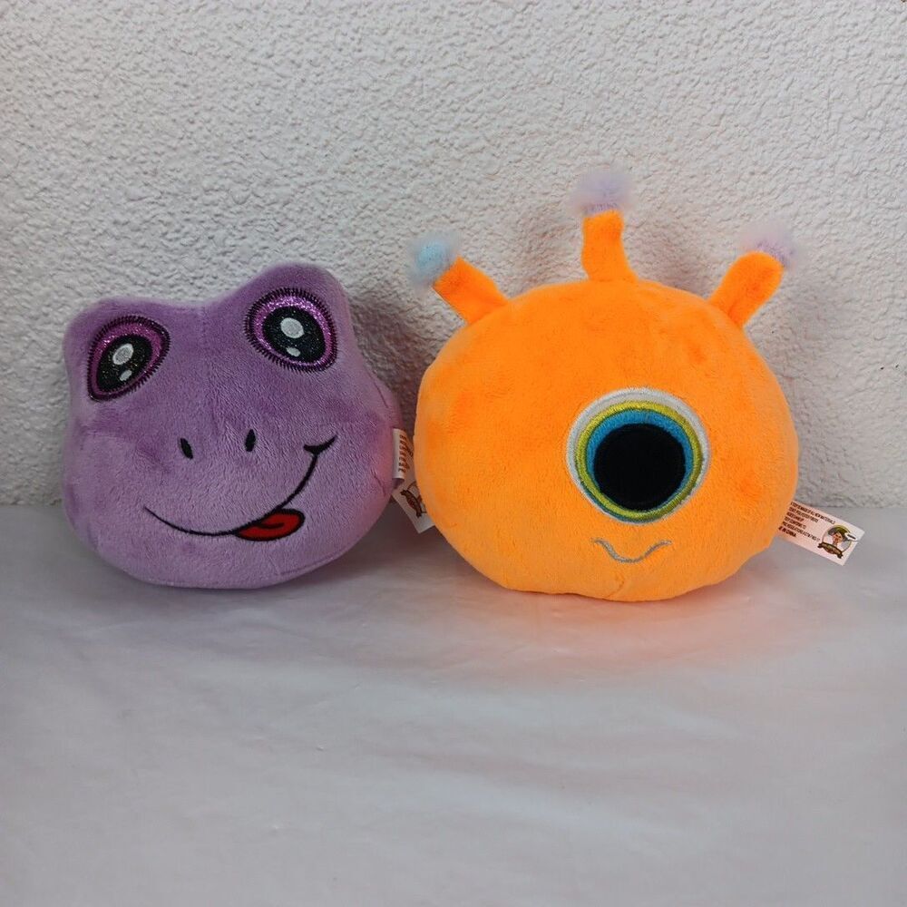 Livoti Toys Plush Ball Shaped Creatures Purple Orange Soft Round Stuffed Toys